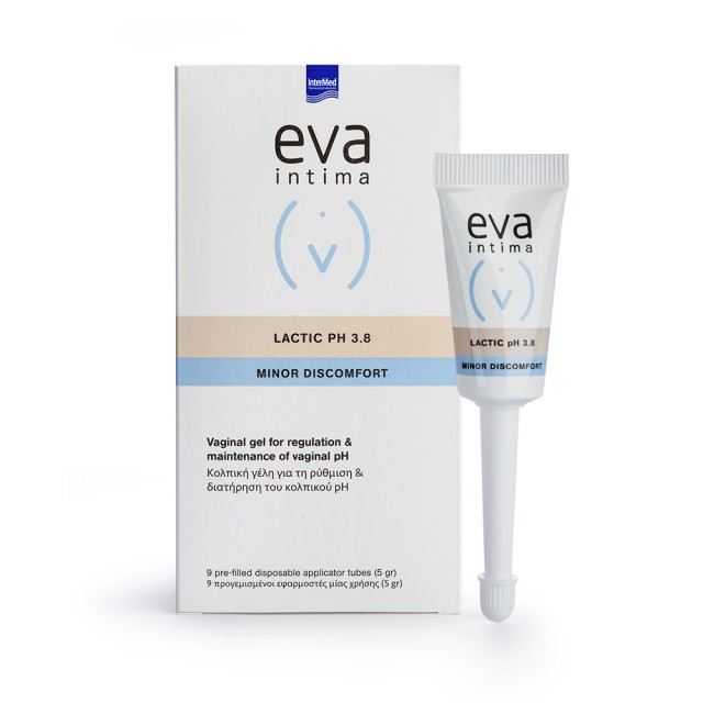 INTERMED Eva Intima Minor Discomfort Lactic Ρυθμιστής Κολπικού ph 3.8 σε 9 σωληνάρια των 5g.