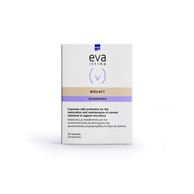 INTERMED Eva Intima Biolact Capsules Προβιοτικά για την Εντερική & Κολπική Χλωρίδα 20 Κάψουλες
