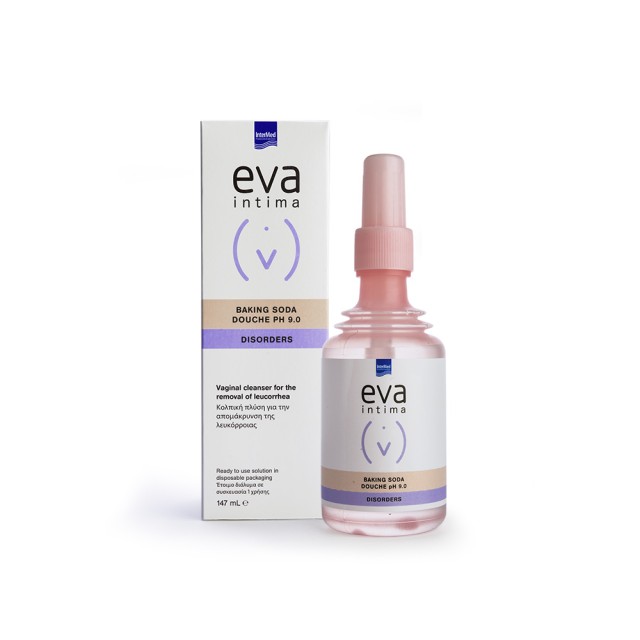 INTERMED Eva Douche Baking Soda pH 9.0 Καθαριστικό Για Κολπικές Πλύσεις 147ml