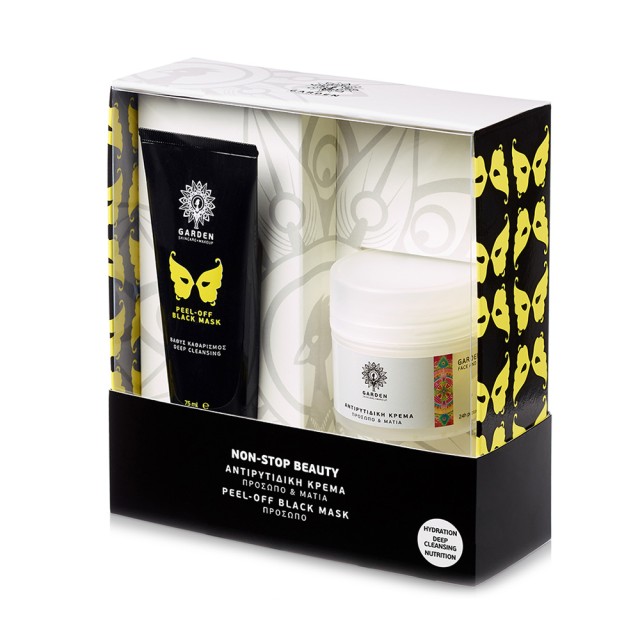 GARDEN Set Anti-Wrinkle Face & Eye Cream 50ml & Peel-off Black Mask for Deep Cleansing 75ml
