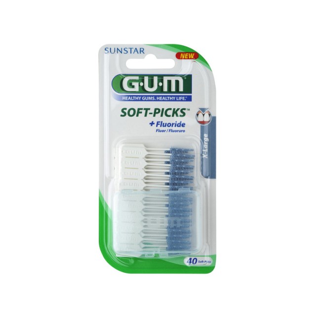 GUM Soft Picks 636 Extra Large Fluoride Μεσοδόντιες Οδοντιατρικές Οδοντογλυφίδες 40Τμχ