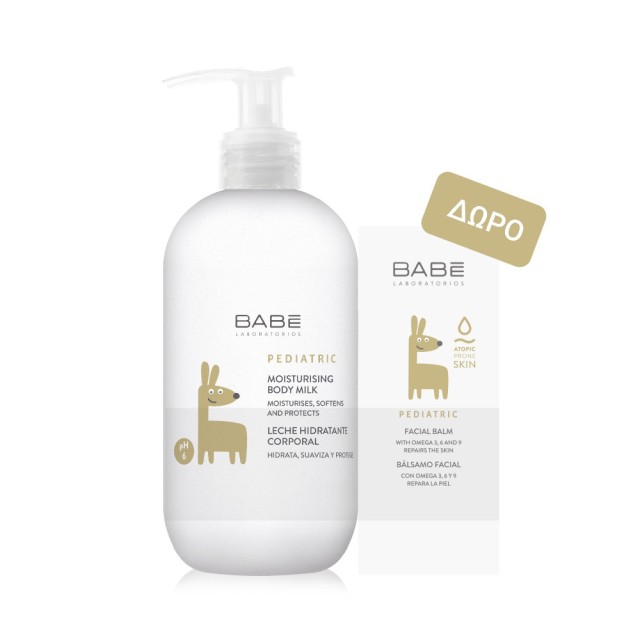 BABE Promo Pediatric Ενυδατικό Γαλάλτωμα Σώματος 500ml + Pediatric Ενυδατική Κρέμα Προσώπου 50ml