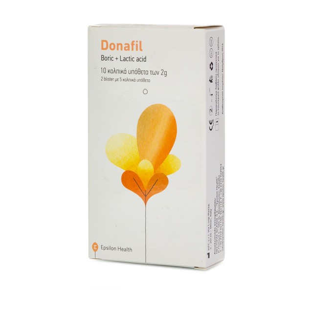 DONAFIL 10 Vaginal Ovules Κολπικά υπόθετα με αντιμικροβιακή, εξισορροπητική και προστατευτική δράση 10 x 2gr