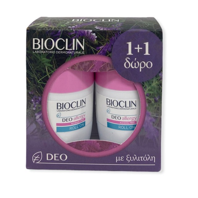 BIOCLIN Allergy Deo Control Roll-On Αποσμητικό για Ευαίσθητες Επιδερμίδες με τάση Αλλεργίας 2x50ml