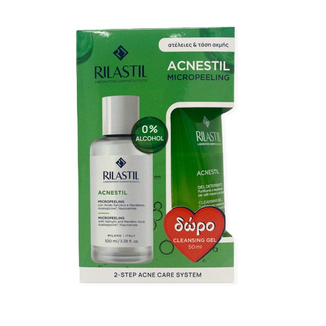 RILASTIL Acnestil Micropeeling Απολεπιστική Λοσιόν 100ml & Acnestil Cleansing Gel Καθαριστικό Προσώπου 50ml