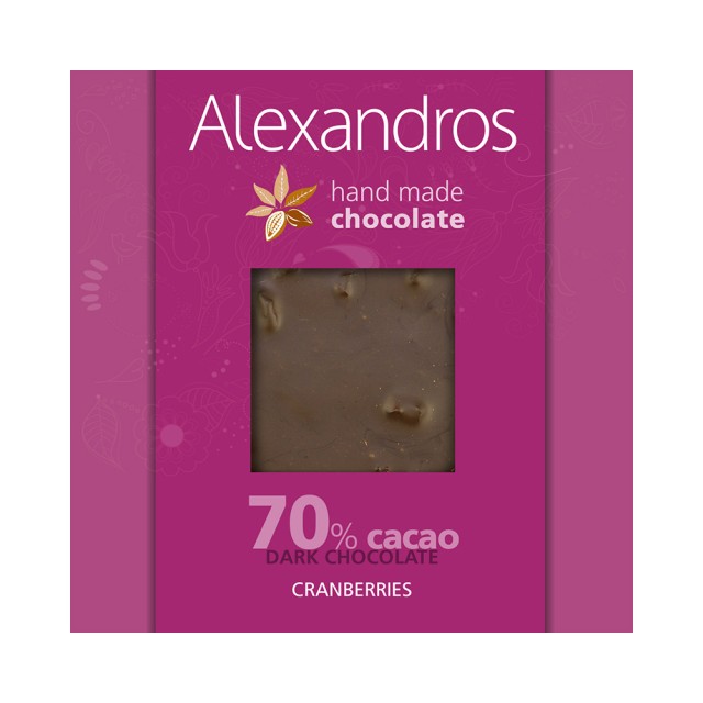 ALEXANDROS health chocolate with Cranberry 90gr