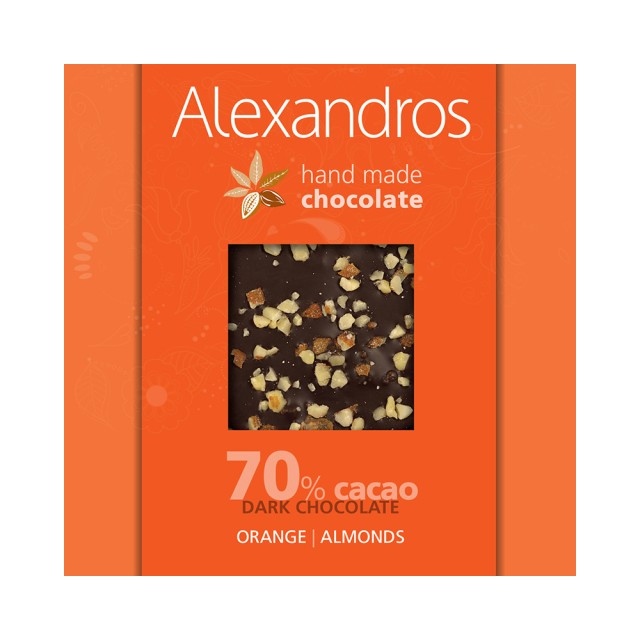 ALEXANDROS health chocolate with Orange & Almond 90gr