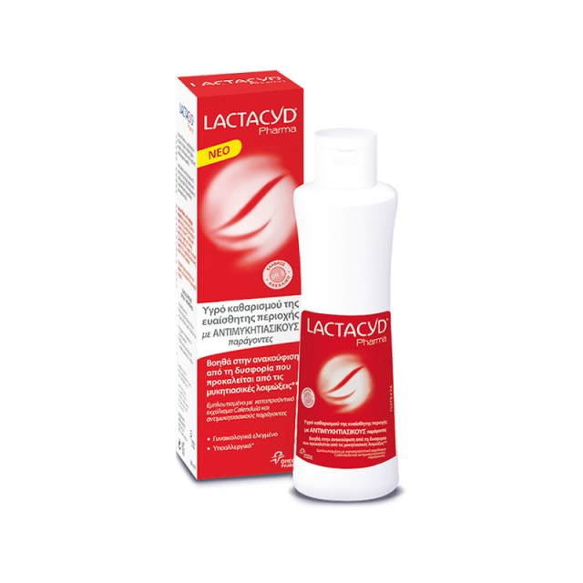 LACTACYD Antifungal Καθαριστικό Ευαίσθητης Περιοχής με Αντιμυκητιασικούς Παράγοντες 250ml
