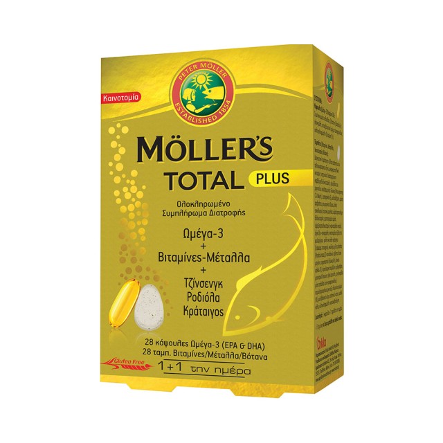 MOLLER’S Total PLUS Ολοκληρωμένο Συμπλήρωμα Διατροφής με Ωμέγα-3 28 tablets & 28 capsules