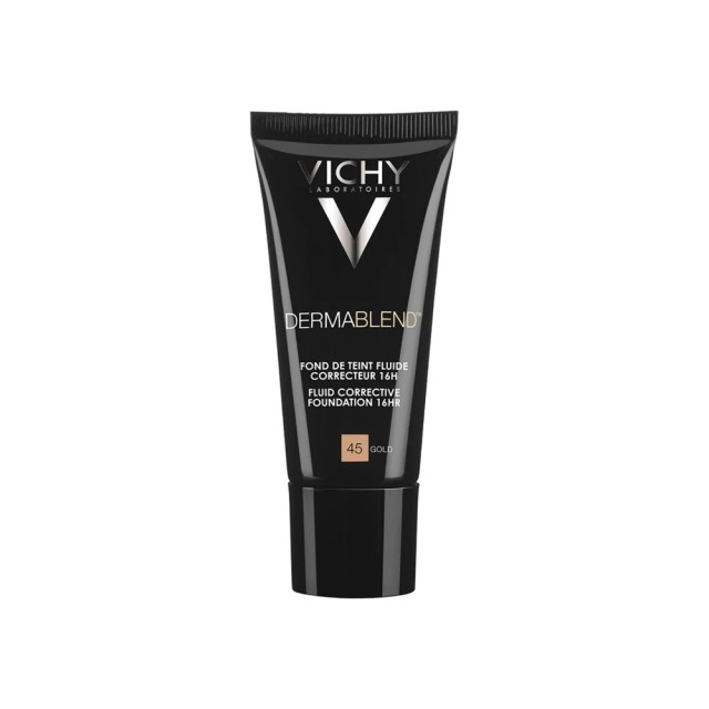 VICHY Dermablend Fdt Correct 45 Gold Διορθωτικό Υγρό Make-up Υψηλής Κάλυψης 30ml
