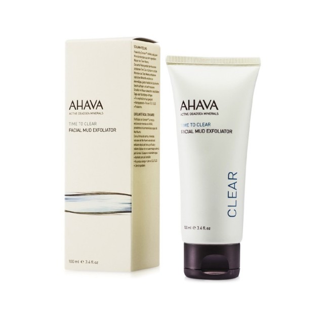 AHAVA Time To Clear Facial Mud Exfoliator Καθαριστική Κρέμα Απολέπισης Προσώπου 100ml