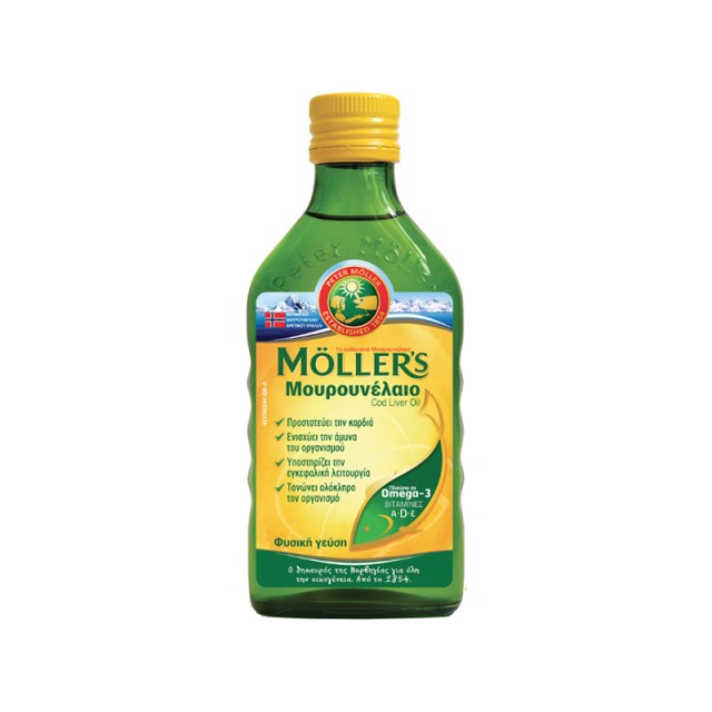 MOLLER’S Cod Liver Oil Μουρουνέλαιο με Φυσική Γεύση 250ml