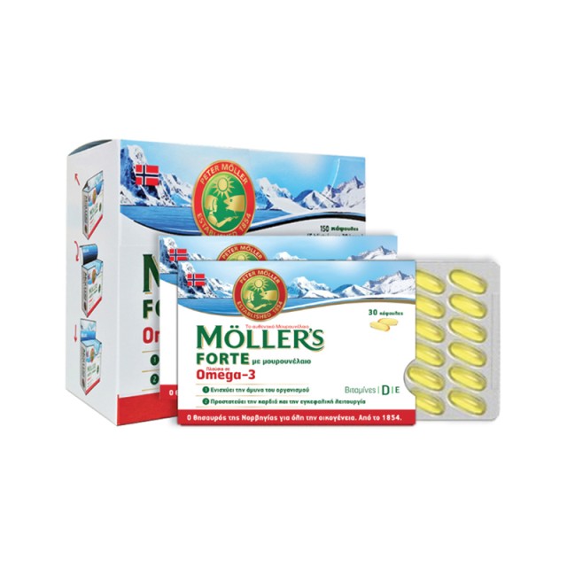 MOLLER’S Forte Omega-3 Ιχθυέλαιο & Μουρουνέλαιο 150 Κάψουλες