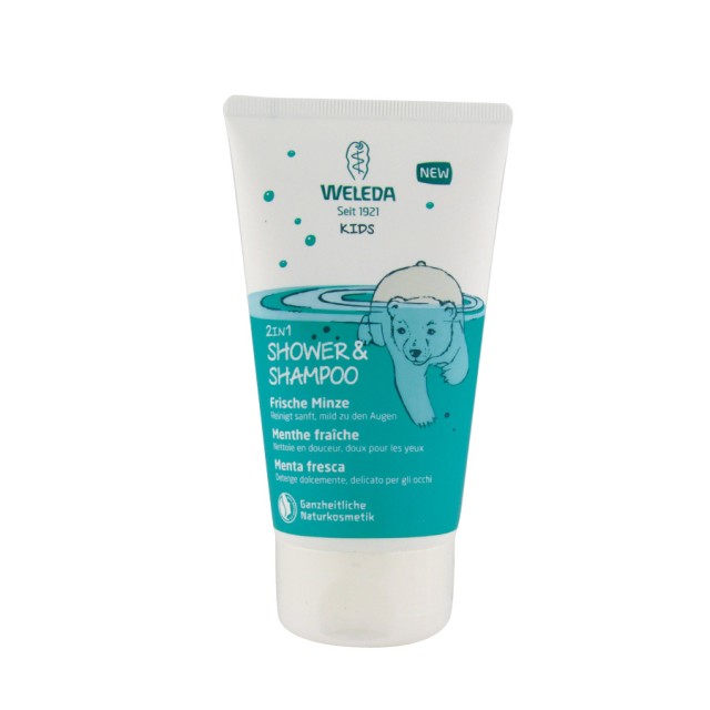 WELEDA Baby Foams & Shampoo 2 in 1 ΠαιδικόΑφροντούς & Σαμπουάν με Άρωμα Μέντας 150ml