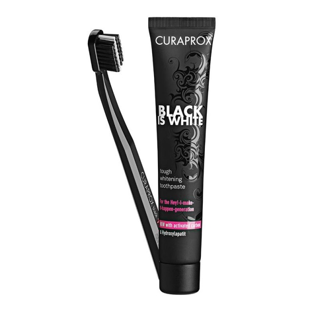 CURAPROX Black is White SET (CS 5100 + whitening paste 90ml) - Οδοντόβουρτσα+Οδοντόκρεμα