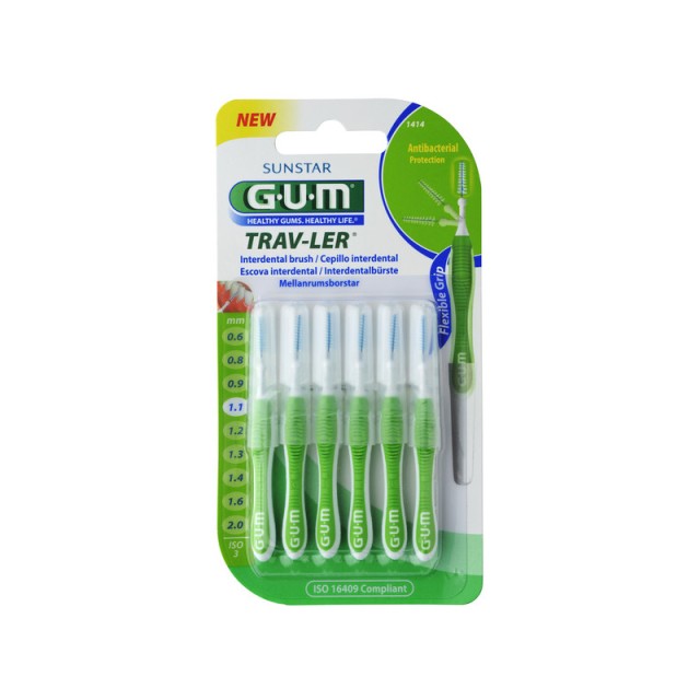 GUM Trav-Ler Ultra Fine Tapered 1.1mm Μεσοδόντια Βουρτσάκια 6τμχ