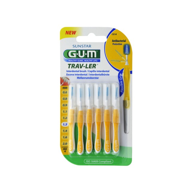 GUM Trav-Ler Extra Fine Tapered 1.3mm Μεσοδόντια Βουρτσάκια 6τμχ