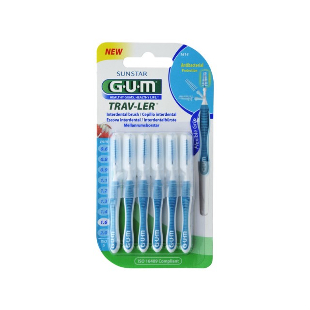 GUM Trav-Ler Fine Tapered 1.6mm Μεσοδόντια Βουρτσάκια 6τμχ