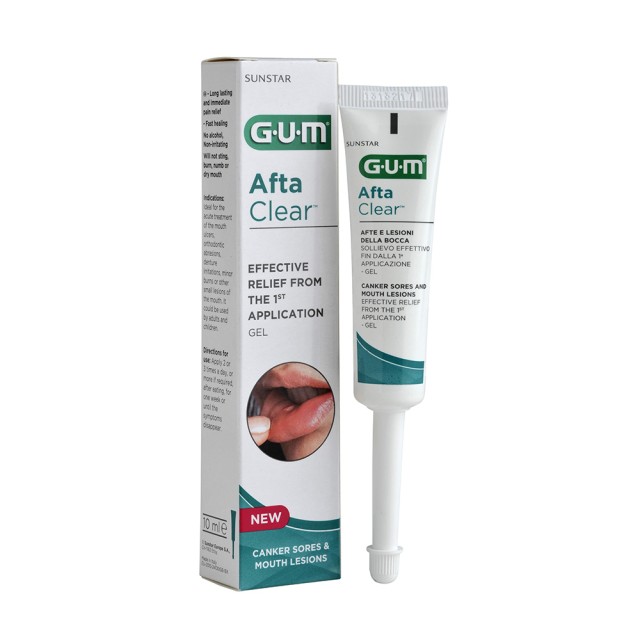 GUM Afta Clear Gel Στοματική Γέλη για Άφθες 10ml