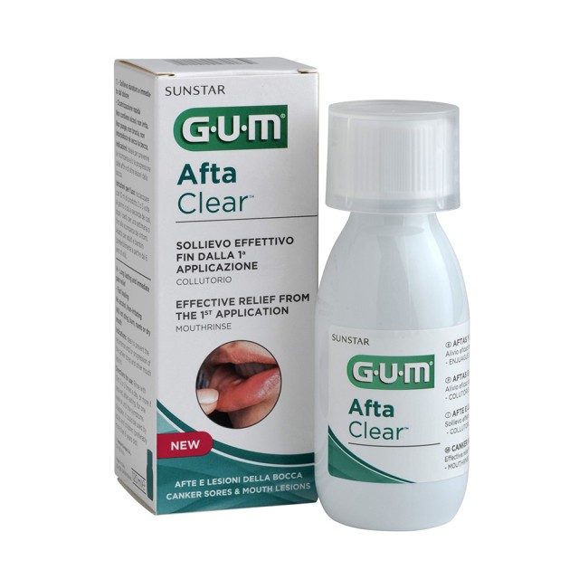 GUM Afta Clear Mouthrinse Στοματικό Διάλυμα για Άφθες 120ml