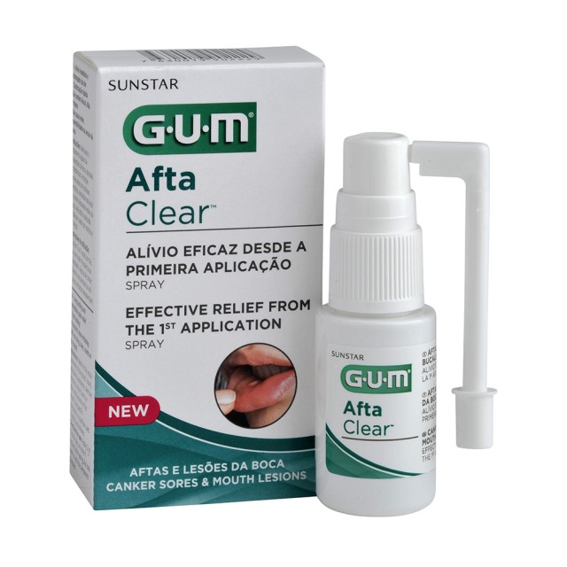 GUM Afta Clear Spray Στοματικό Σπρέι για Άφθες 15ml