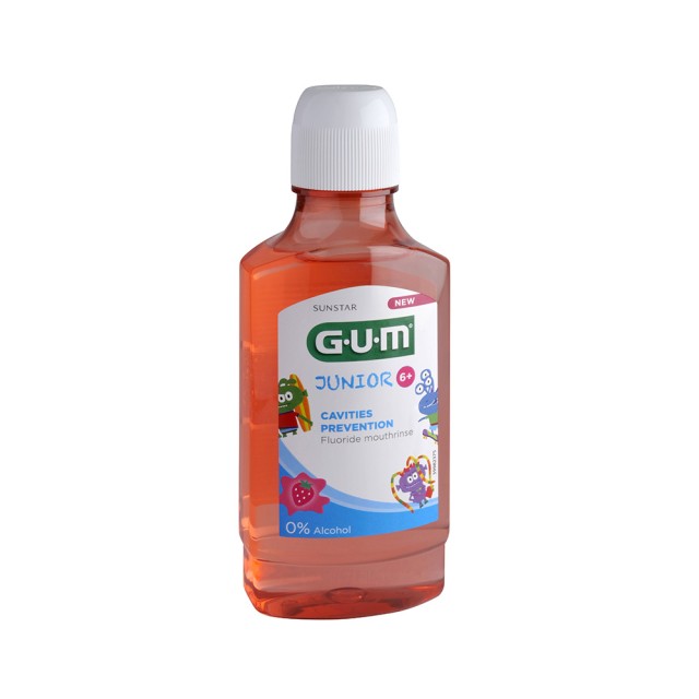 GUM Junior Στοματικό Διάλυμα με Γεύση Φράουλα 6+ ετών 300ml