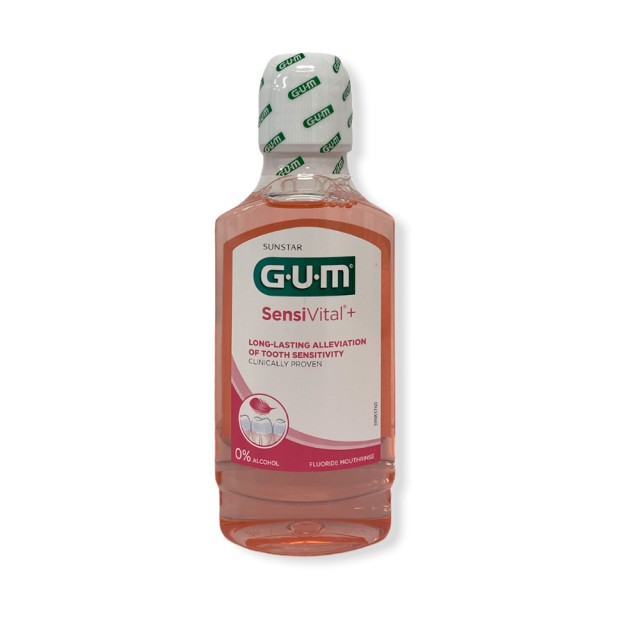 GUM 6081 Sensivital+ Στοματικό Διάλυμα για Ευαίσθητα Δόντια και Ούλα Χωρίς Αλκοόλ 300ml