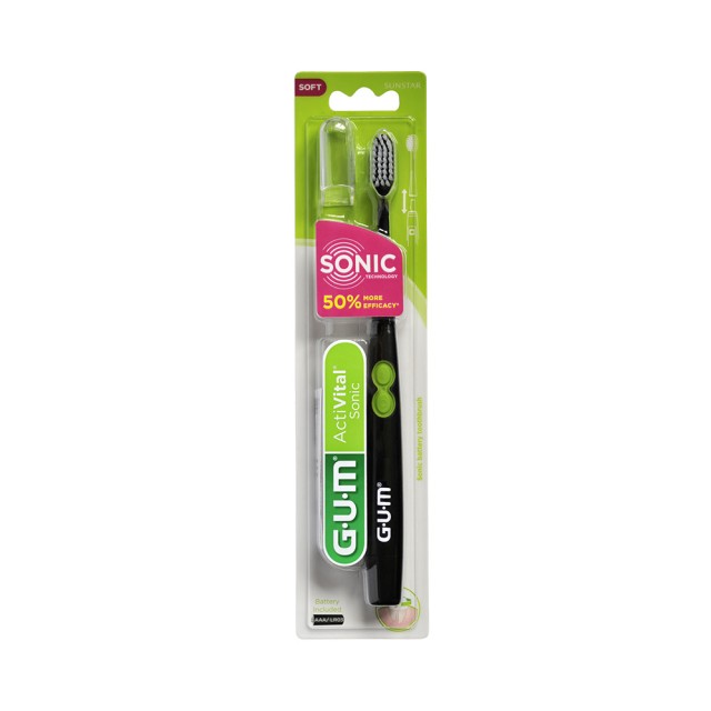 GUM Activital Sonic Soft 4100 Black Ηλεκτρική Οδοντόβουρτσα