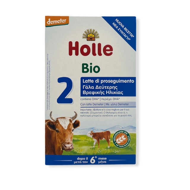 HOLLE Baby Milk Βιολογικό Αγελαδινό Γάλα σε Σκόνη No2 - 2ης Βρεφικής Ηλικίας 6m+ 600gr