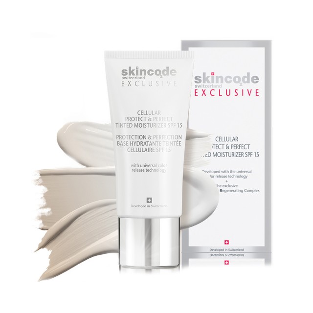 SKINCODE Cell.Protect & Perfect Tinted Moisturizer Spf15 Ενυδατική Κρέμα Ημέρας Με Χρώμα 30ml