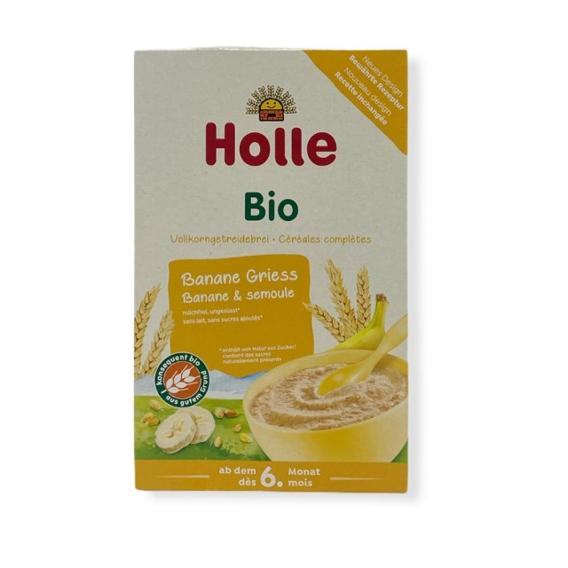 HOLLE Βιολογική Βρεφική Κρέμα Μπανάνα & Σιμιγδάλι από 6m+ 250gr