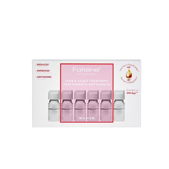 FOLTENE PHARMA Anti-Hair Loss Treatment for Women with 12 ampoules lasting 1 month