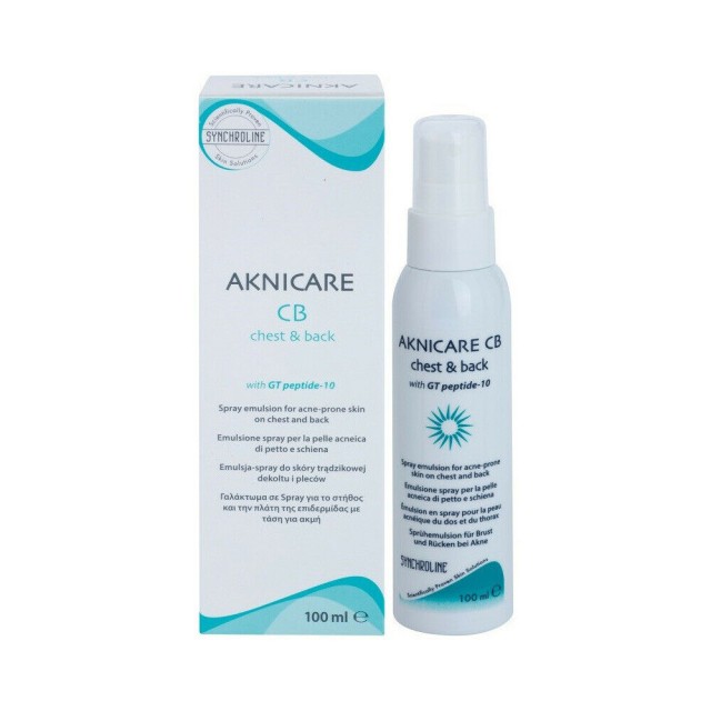SYNCHROLINE Aknicare Chest & Back Spray Emulsion Γαλάκτωμα για την Ακμή για την Πλάτη και το Στέρνο 100ml