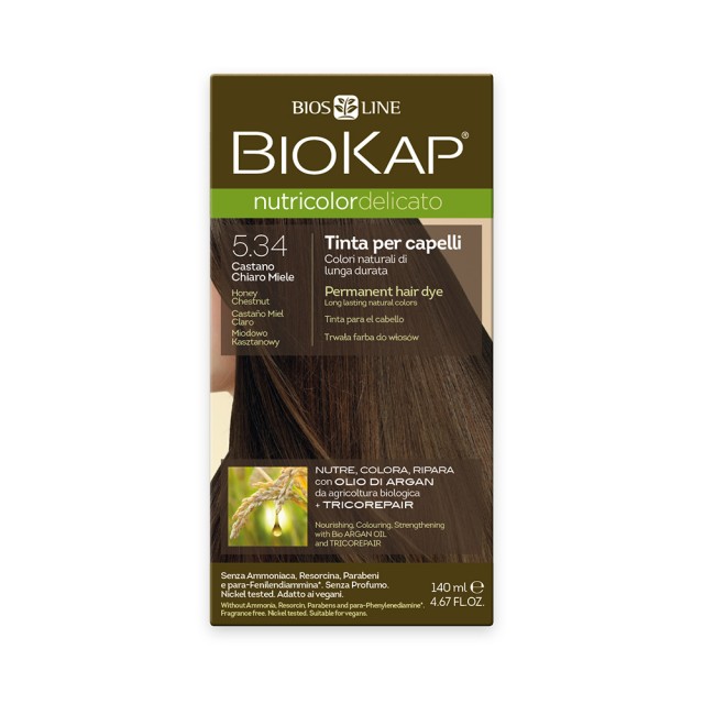 BIOKAP Nutricolor Delicato 5.34 Honey Chestnut