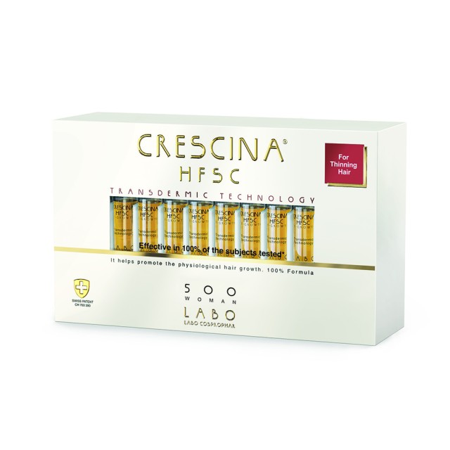 CRESCINA Transdermic HFSC 100% Treatment 500 Αγωγή Ανάπτυξης Μαλλιών για Γυναίκες 20vials
