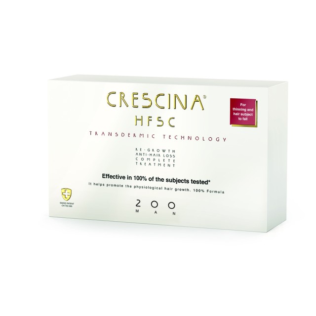 CRESCINA Transdermic HFSC 100% Complete Treatment 200 Man (10+10 vials)
