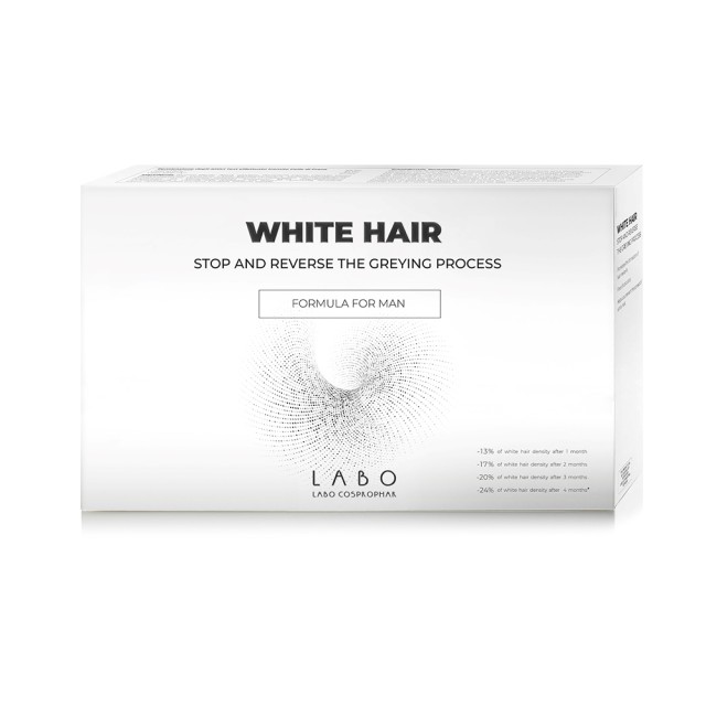 LABO WHITE HAIR Treatment Man Αγωγή για την Αντιμετώπιση της Ανάπτυξης των Λευκών Τριχών για Άνδρες 20vials x 3.5ml