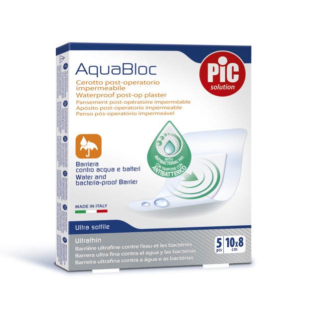 PIC Aquabloc Aδιάβροχα και Αποστειρωμένα Αυτοκόλλητα Επιθέματα 5Τμχ - 10cm x 8cm