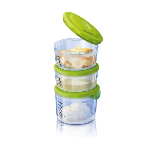 CHICCO Αεροστεγή Δοχεία Φαγητού System Easy Meal 3τμχ