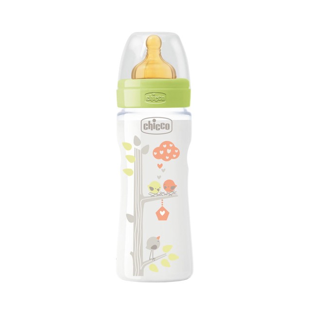 CHICCO Well Being, Πλαστικό Mπιμπερό, Θηλή Καουτσούκ, 330ml