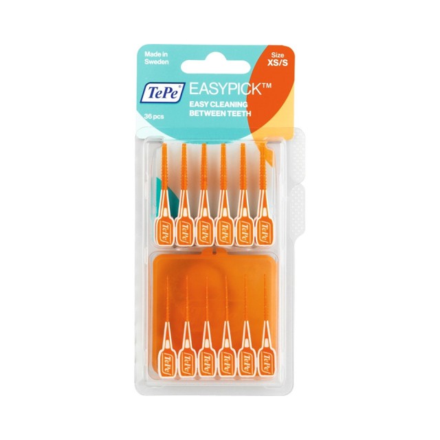 TEPE EasyPick Μεσοδόντιες Οδοντογλυφίδες XS/S Πορτοκαλί 36τμχ
