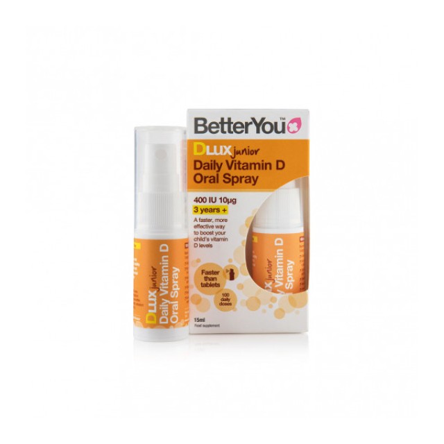 BETTERYOU Dlux Junior 400 IU spray D3 Συμπλήρωμα Διατροφής για Παιδιά με Βιταμίνη D σε Μορφ? Στοματικο? spray βέλτιστης απορρόφησης 15ml
