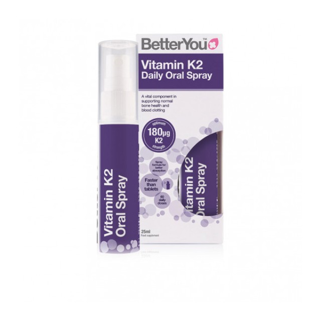 BETTERYOU Vitamin K2 25ml 160 sprays Συμπλήρωμα Διατροφής σε Μορφή Στοματικού spray βέλτιστης απορρόφησης 25ml