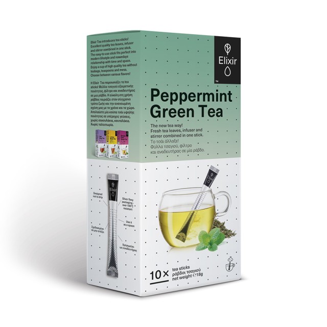 ELIXIR TEA Peppermint Green Tea 10 ράβδοι τσαγιού