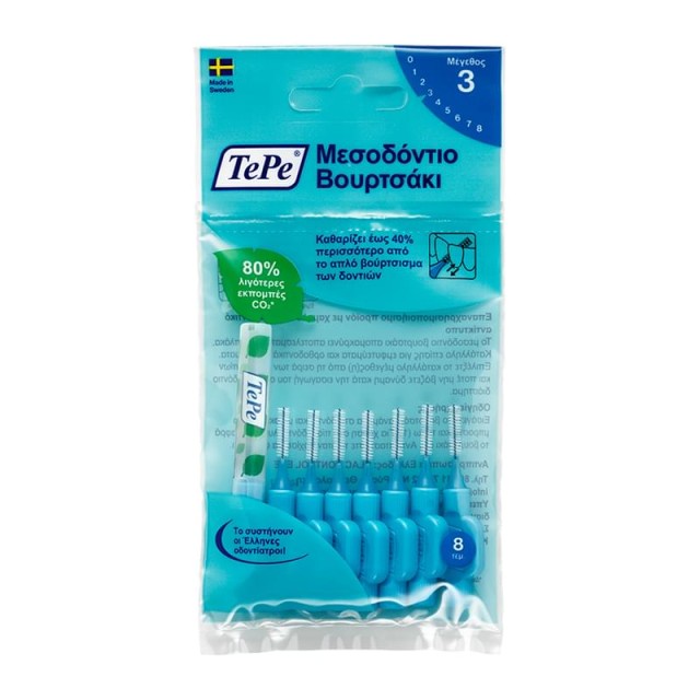 TEPE Original Μεσοδόντια Βουρτσάκια 0.6mm Μπλε 8τμχ