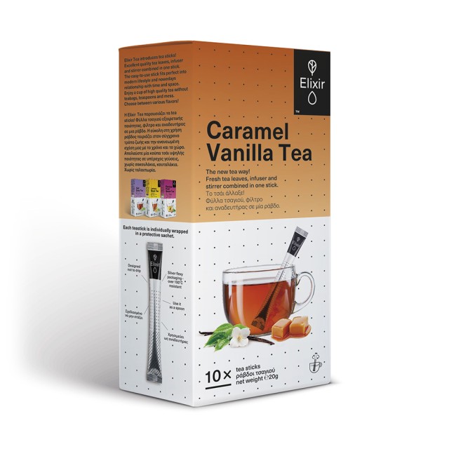 ELIXIR TEA Caramel Vanilla Tea 10 ράβδοι τσαγιού