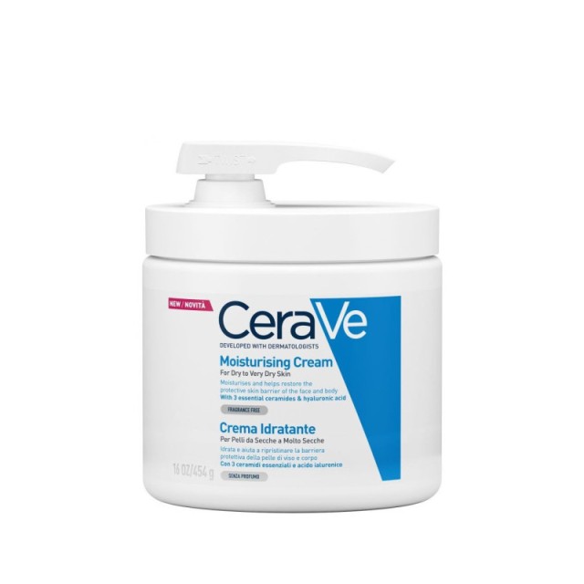 CERAVE Moisturizing Cream Ενυδατική Κρέμα για Ξηρό έως Πολύ Ξηρό Δέρμα με Αντλία 454gr
